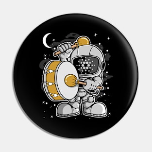 Astronaut Drummer Cardano ADA Coin To The Moon Crypto Token Cryptocurrency Blockchain Wallet Birthday Gift For Men Women Kids Pin