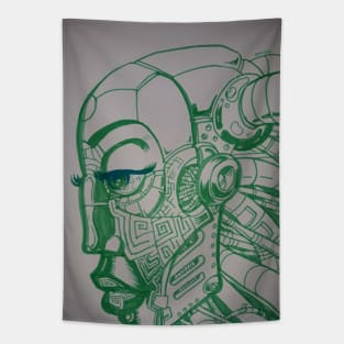 Robot Lady Sketch Tapestry