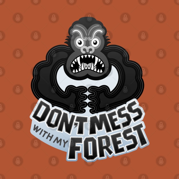 Furious black gorilla warning about not messing with his forest by zooco