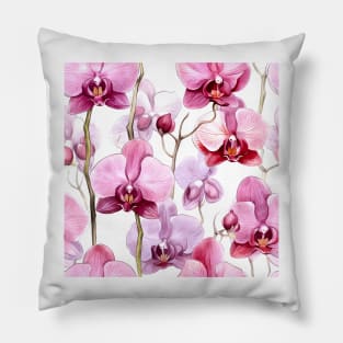 Watercolor Orchid Pattern 20 Pillow