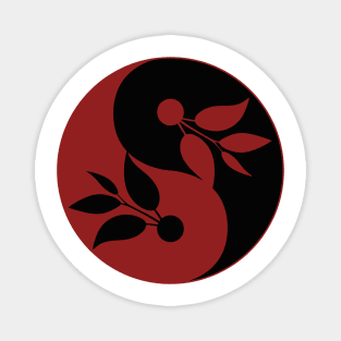 Yin and yang tea leaf Magnet