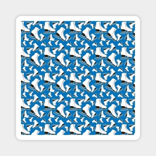 Figure Skates on French Blue Background Design Magnet