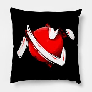 White Japanese Kanji - Heart Pillow