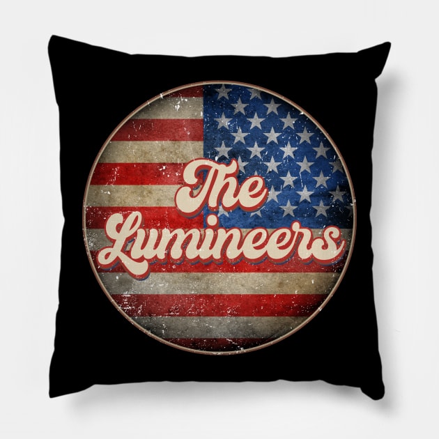 American Flag Personalized Lumineers Proud Name Birthday Pillow by BilodeauBlue