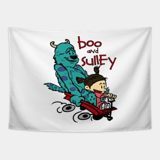 Boo and Sulley as Calvin and Hobbes Tapestry