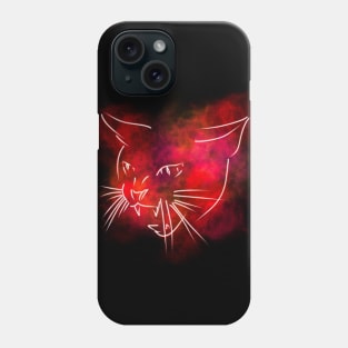 Flaming Cat Face in Galaxy Phone Case