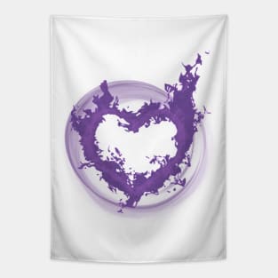 Violet Heart on Fire Tapestry