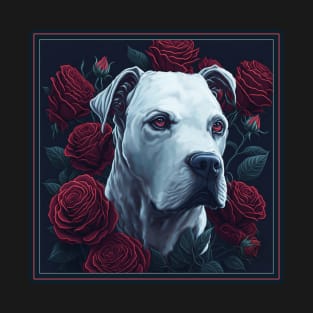 Dogo argentinian red roses 2 T-Shirt