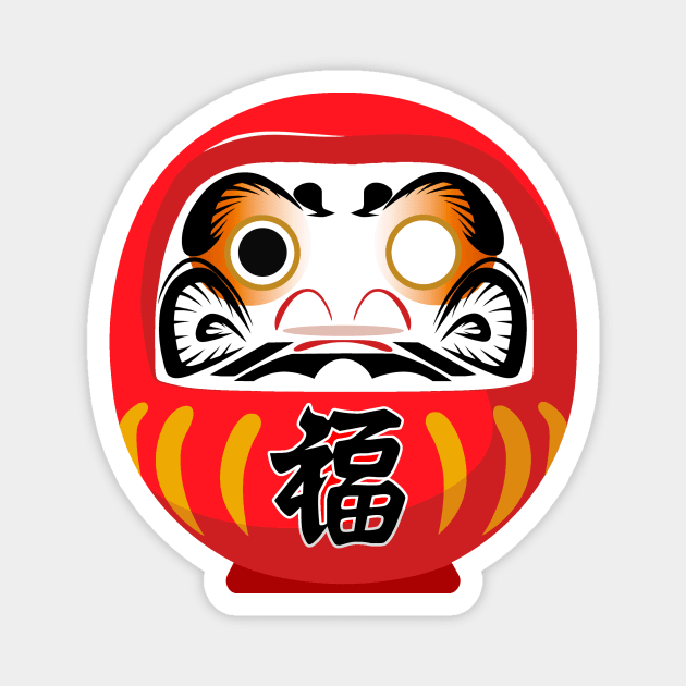 Lucky Daruma Magnet by hyoukart