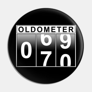 70th Birthday Oldometer Pin