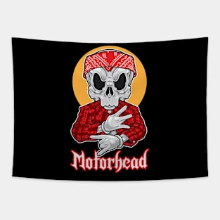 Skull Gangsta Motorhead Tapestry