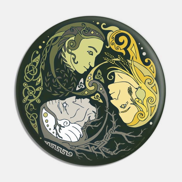 Celtic Maiden Mother Crone Pin by Greyhand