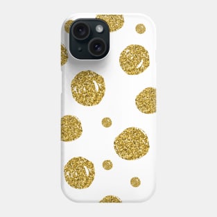 Glitter Chic Pattern 04 | Gold polka dots Phone Case