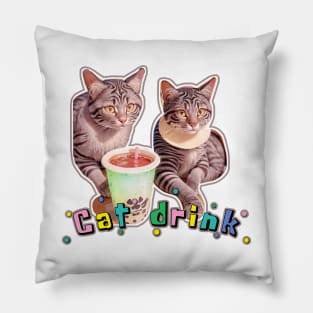 Cat Drink Lover Pillow