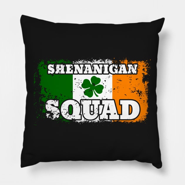 Shenanigan Squad St. Patricks Day Pillow by RadStar