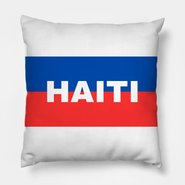 Haiti Flag Colors Pillow by aybe7elf