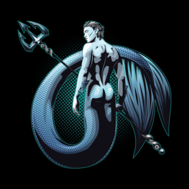 trident merman tote teepublic