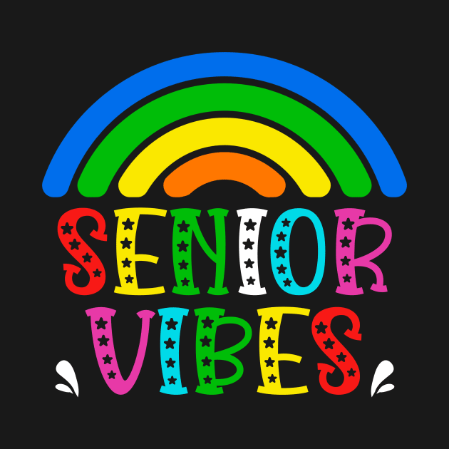 Senior Grade Vibes Rainbow Back to School Kids Teacher by AimArtStudio