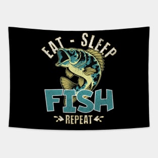 Eat Sleep Fish Repeat Tapestry