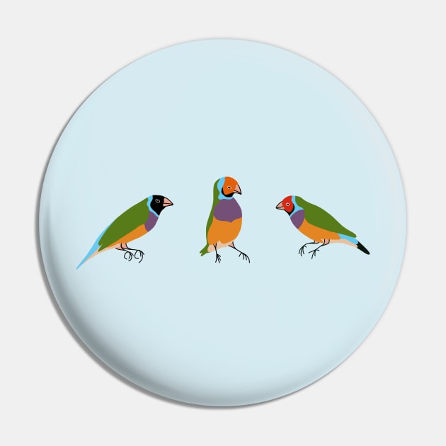 Gouldian Finches Pin by Earl Grey