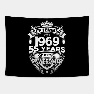 September 1969 55 Years Of Being Awesome 55th Birthday Tapestry