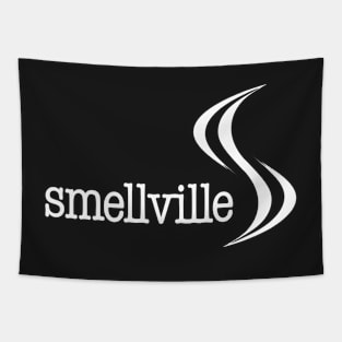 Smellville Logo White Tapestry