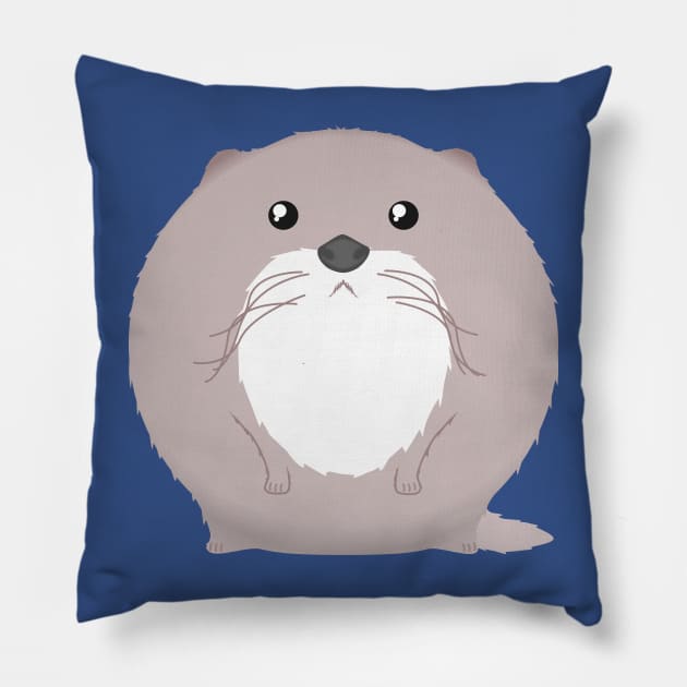 Sfurical round river otter Pillow by meldra