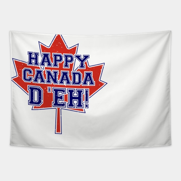 Happy Canada D'eh! (Navy) Tapestry by Roufxis