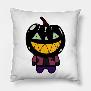 Black Zombie Pumpkin Man of Halloween Pillow