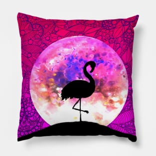 Flamingo Moon Hill Pillow