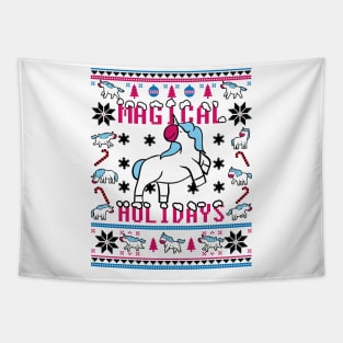 Funny Unicorn Lover Ugly Christmas Sweater Tapestry