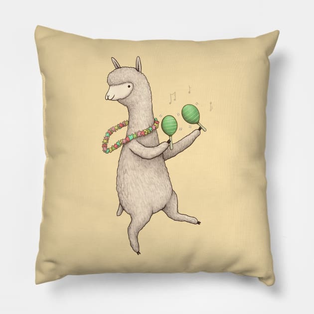 Alpaca on Maracas Pillow by Sophie Corrigan