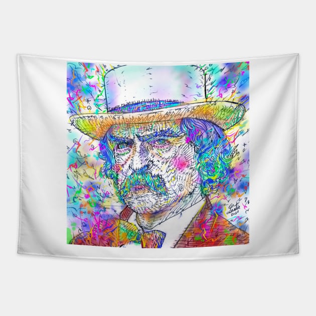 MARK TWAIN watercolor and inks portrait.1 Tapestry by lautir