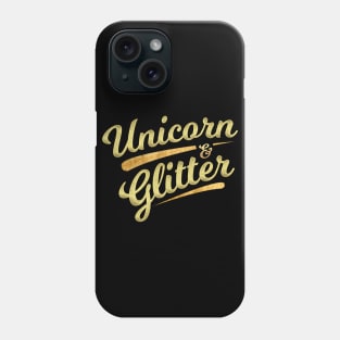 Gold and Glitter Unicorn Phone Case