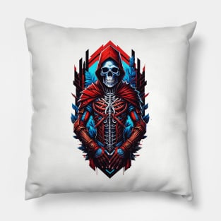 skeleton in red hood Pillow