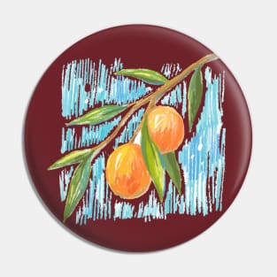 Orange Branch HAnd Drawn Pin