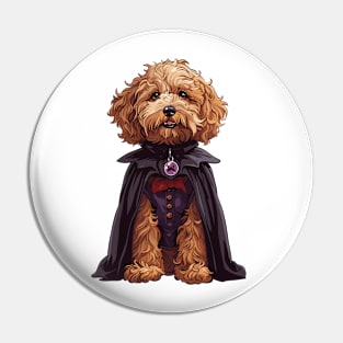 Cute Goldendoodle Dracula Pin