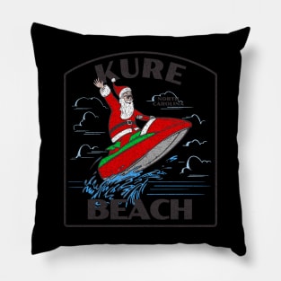 Kure Beach, NC Christmas Vacationing Waterskiing Santa Pillow