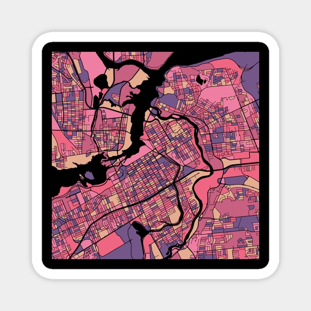 Ottawa Map Pattern in Purple & Pink Magnet by PatternMaps