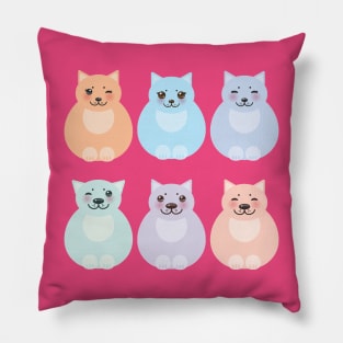 Funny cats, pastel colors (2) Pillow