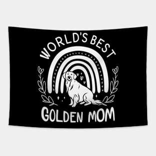 World's Best Golden Mom Rainbow and Dog Lover Tapestry