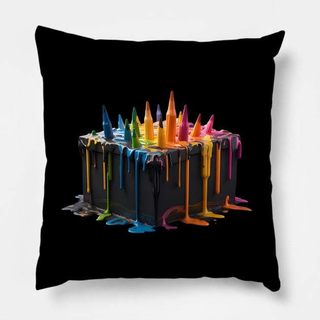 The broken crayons Pillow by Khaoulagoodies