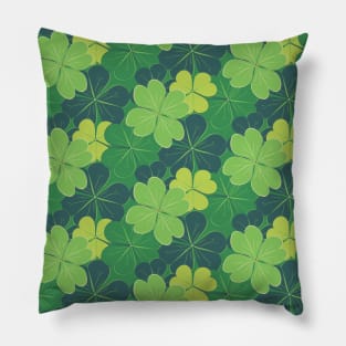 Green Shamrock leaves Pillow