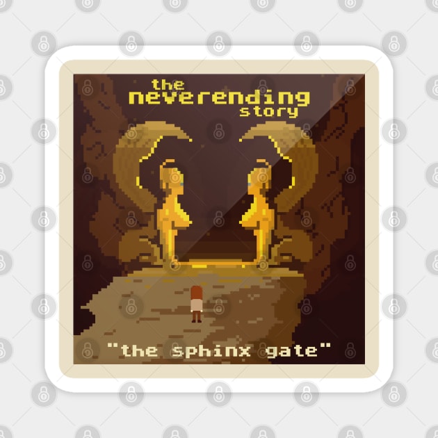 The Sphinx Gate 80s Video Game Fan Art Magnet by darklordpug