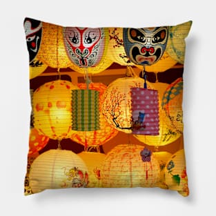 Chinese Lanterns on Display Pillow