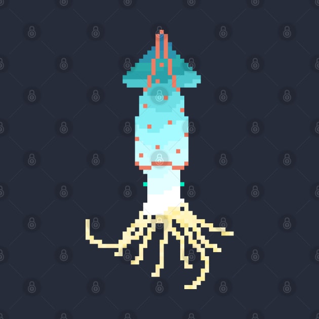 Modern Pixel Sea Squid by jofudachi