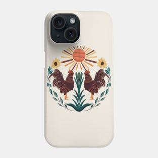 Folk Art Rooster Design Phone Case