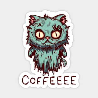 Zombie Ghost Cat Coffee Magnet