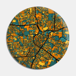 Houston Map Pattern in Orange & Teal Pin