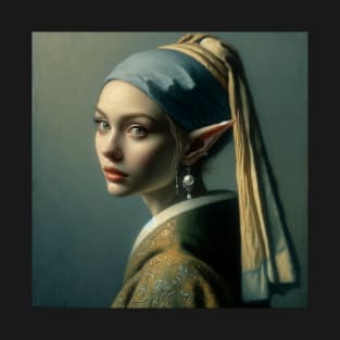 Enchanted Look: Elf Maiden - Vermeer's Pearl Reimagined T-Shirt